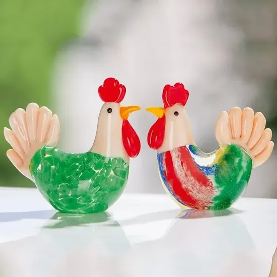 Newark Glass Hen Doris Sculpture - Multicolour