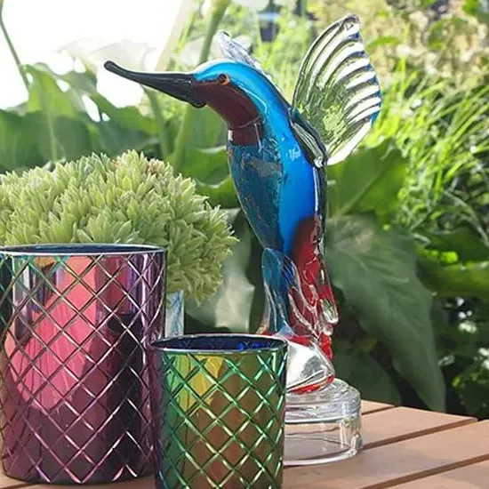 Newark Glass Kingfisher Sculpture - Blue