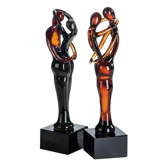 Newark Glass Pair Sculpture - Orange, Glass product