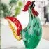 Newark Glass Rooster Wildflower Sculpture - Multicolour