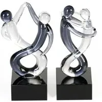 Newark Glass Rumba Sculpture - Clear, Grey