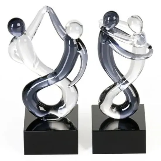 Newark Glass Rumba Sculpture - Clear, Grey