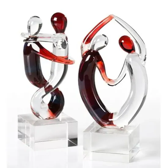 Newark Glass Samba Sculpture - Clear, Red product