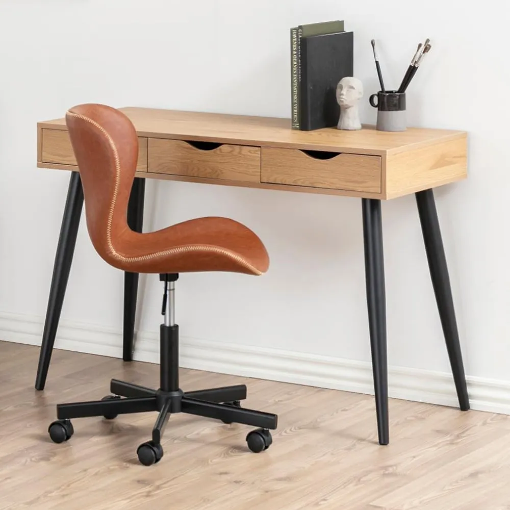 Newark Laptop Desk with 3 Drawers - Wood