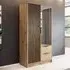 Newberry 2-Door Mirrored Wardrobe with Storage - Artisan Oak