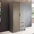 Newberry 2-Door Wardrobe with Storage - Grey