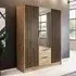 Newberry 3-Door Mirrored Wardrobe with Storage - Artisan Oak