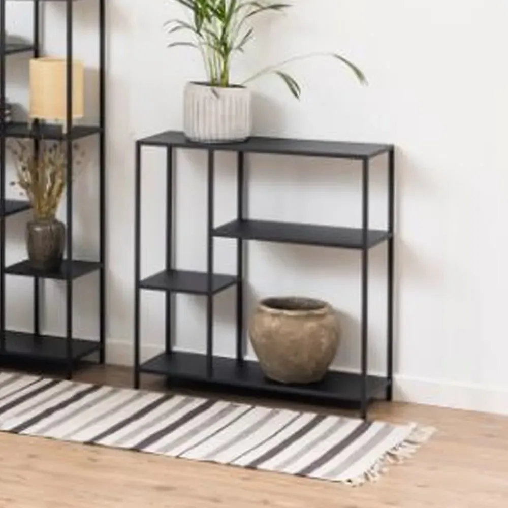 Newberry 3-Shelf Metal Bookcase - Black image