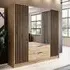 Newberry 4-Door Mirrored Wardrobe with Storage - Artisan Oak