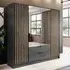 Newberry 4-Door Mirrored Wardrobe with Storage - Graphite