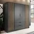 Newberry 4-Door Wardrobe with Storage - Graphite