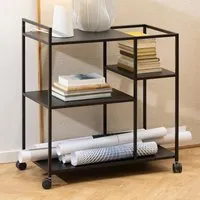 Newberry 4-Shelf Drinks Trolley - Black, Metal