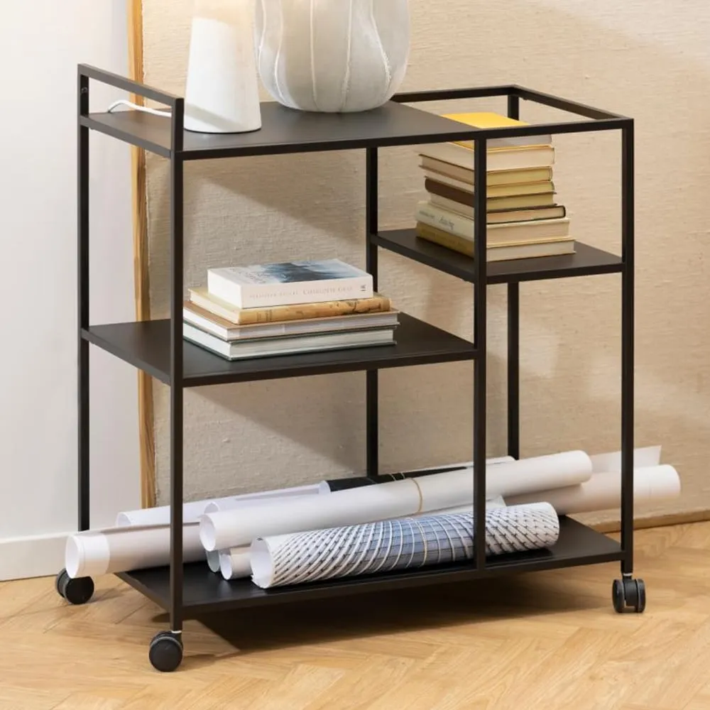 Newberry 4-Shelf Drinks Trolley - Black, Metal image