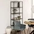 Newberry 5-Shelf Metal Bookcase - Black