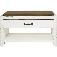 Newberry Shoe Storage Bench with Drawer - White, MDF