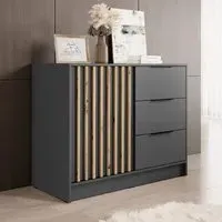 Newberry Sideboard with 1 Door 3 Drawers - Graphite