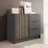 Newberry Sideboard with 1 Door 3 Drawers - Graphite