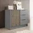 Newberry Sideboard with 1 Door 3 Drawers - Grey