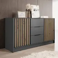 Newberry Sideboard with 2 Doors 3 Drawers - Graphite