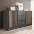 Newberry Sideboard with 2 Doors 3 Drawers - Graphite