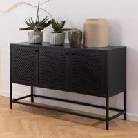 Newberry Small Storage Cabinet with 3 Doors - Black, Metal