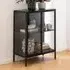 Newberry Wide Display Cabinet with 2 Doors - Black, Metal