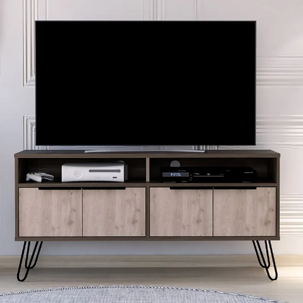 Newcastle TV Stand with 4 Doors - Brown, Oak image
