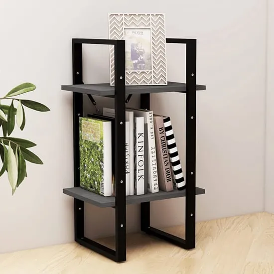 Newell 2-Tier Bookshelf - Grey, Pine Wood image