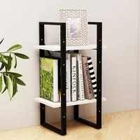 Newell 2-Tier Bookshelf - White, Pine Wood