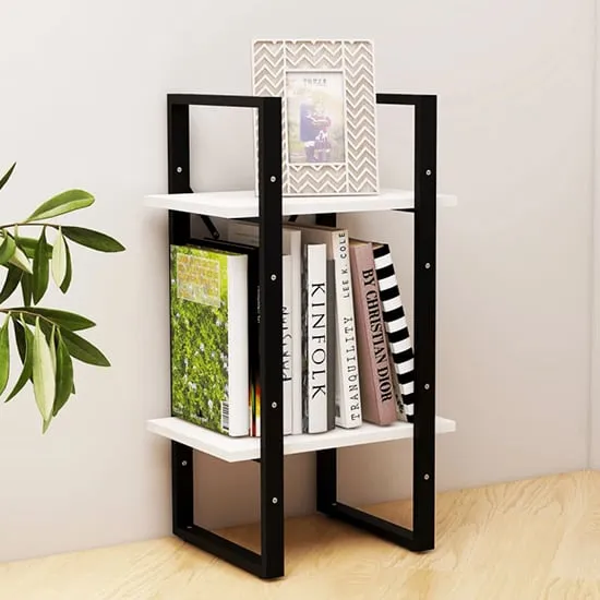 Newell 2-Tier Bookshelf - White, Pine Wood