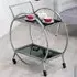 Newkirk Round Serving Trolley - Black, Glass