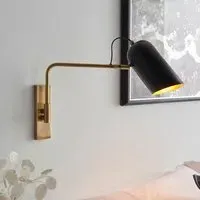 Newkirk Swing Arm Wall Light - Black, Antique Brass