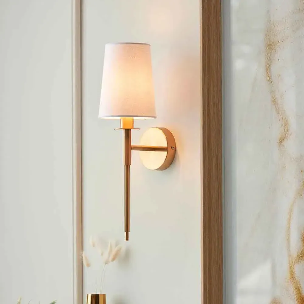 Newkirk Wall Light - White, Fabric