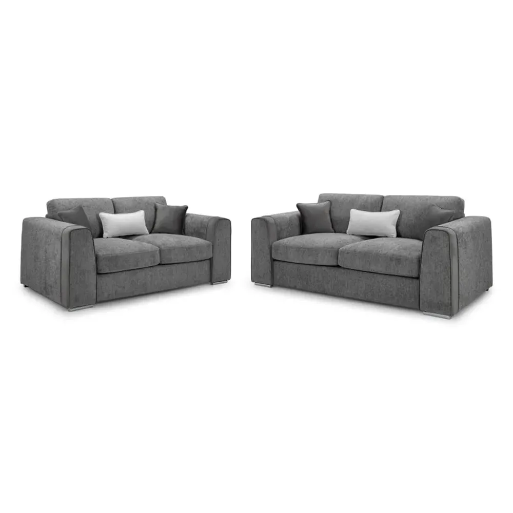 Newnan 3+2 Seater Sofa Set - Grey, Fabric