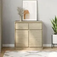 Newport Wooden Sideboard with 2 Doors 2 Drawers - Oak