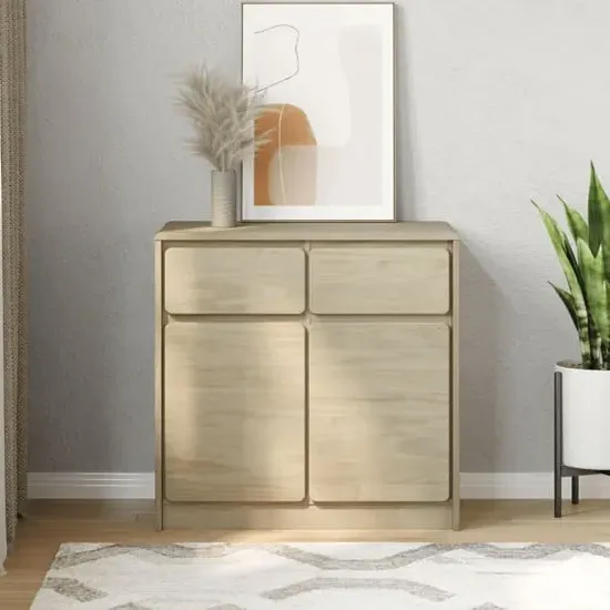 Newport Wooden Sideboard with 2 Doors 2 Drawers - Oak image