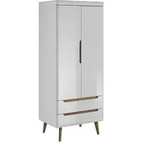 Newry 2 Door Wardrobe with Storage - White
