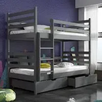 Newry Bunk Bed with Storage - Graphite, Wood