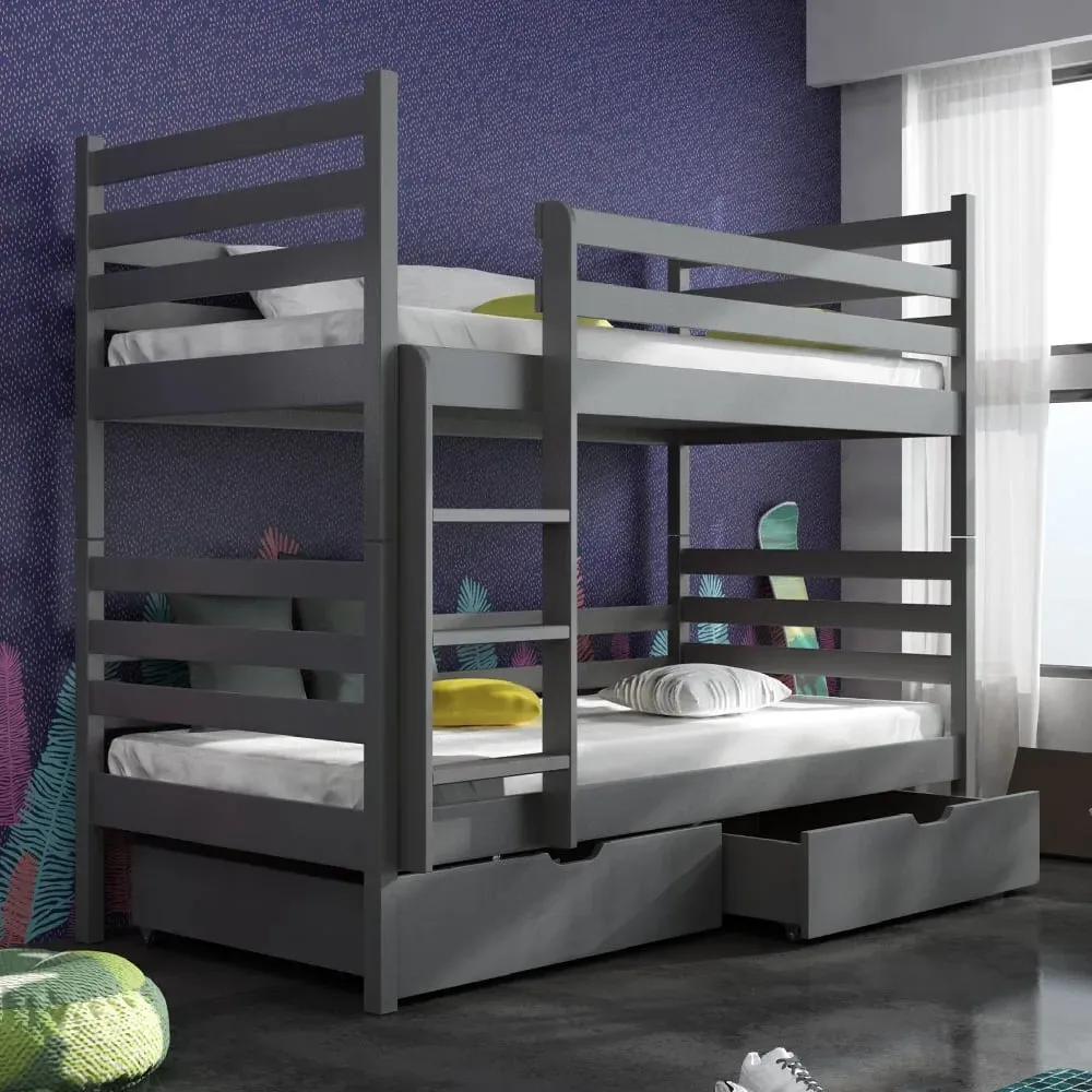 Newry Bunk Bed with Storage - Graphite, Wood