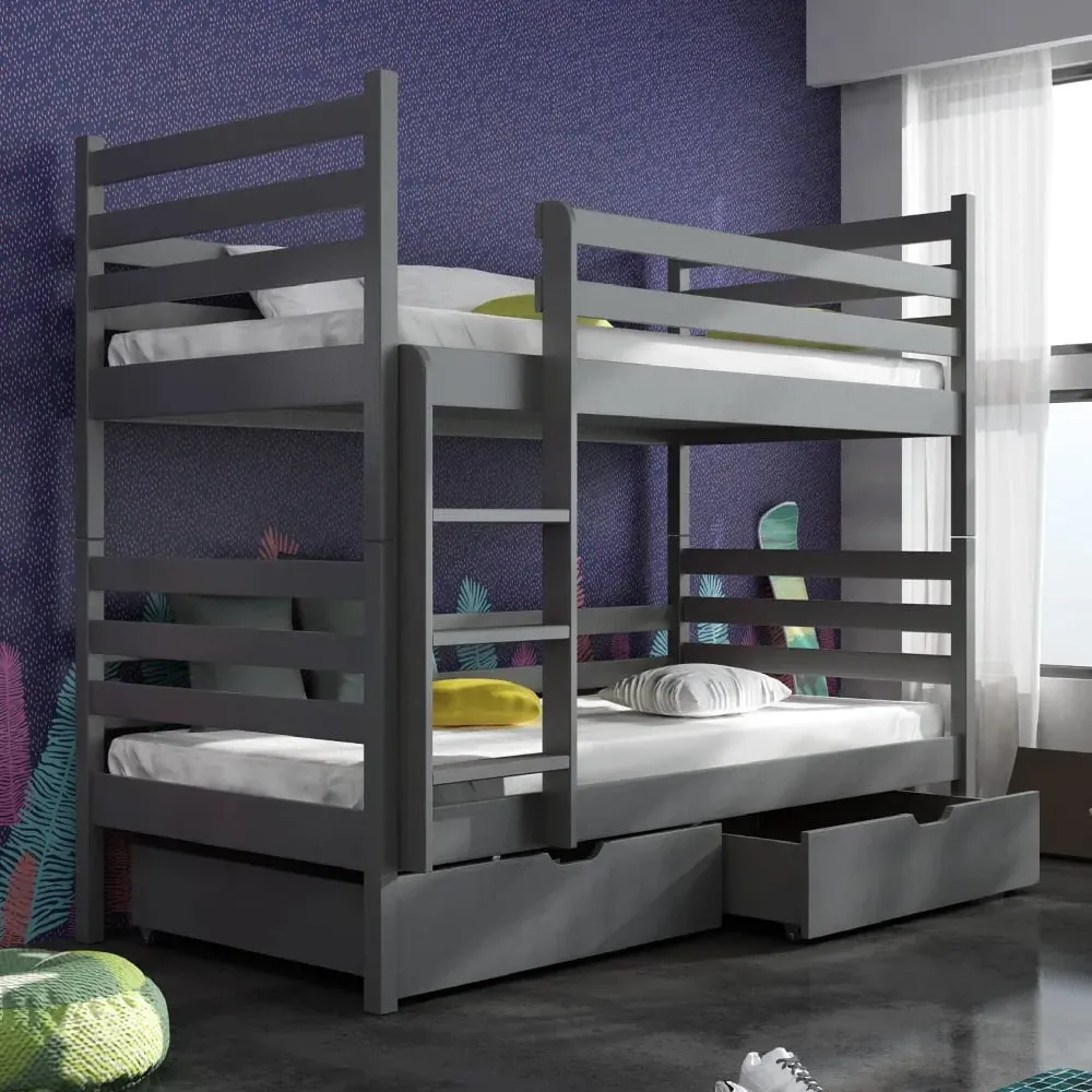 Newry Bunk Bed with Storage - Graphite, Wood