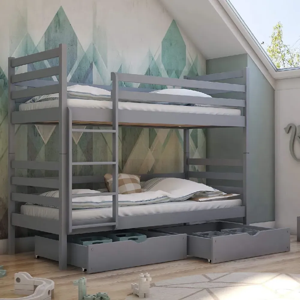 Newry Bunk Bed with Storage - Grey, Wood
