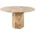 Newry Round Dining Table - Brown, Marble Stone