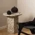 Newry Round Side Table - Brown, Marble