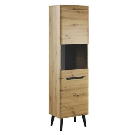 Newry Tall Display Cabinet with 2 Doors - Artisan Oak
