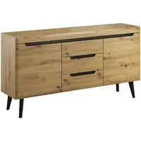 Newry Wooden Sideboard with 2 Doors 3 Drawers - Artisan Oak