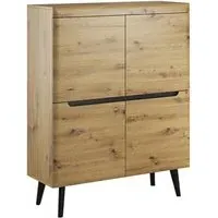 Newry Wooden Sideboard with 2 Doors 6 Shelves - Artisan Oak