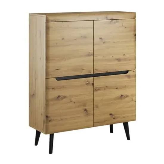 Newry Wooden Sideboard with 2 Doors 6 Shelves - Artisan Oak