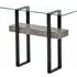 Newtown Glass Console Table - Black, Concrete