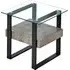 Newtown Glass End Table - Black, Concrete
