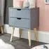 Niceville Bedside Cabinet with 2 Drawers - Dark Grey, Wood